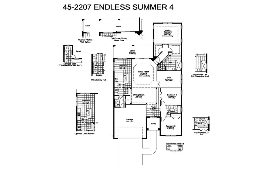 2D floor plan layout for the Endless Summer 4 by Neal Communities in Vistera of Venice, Venice, FL (Image 5).