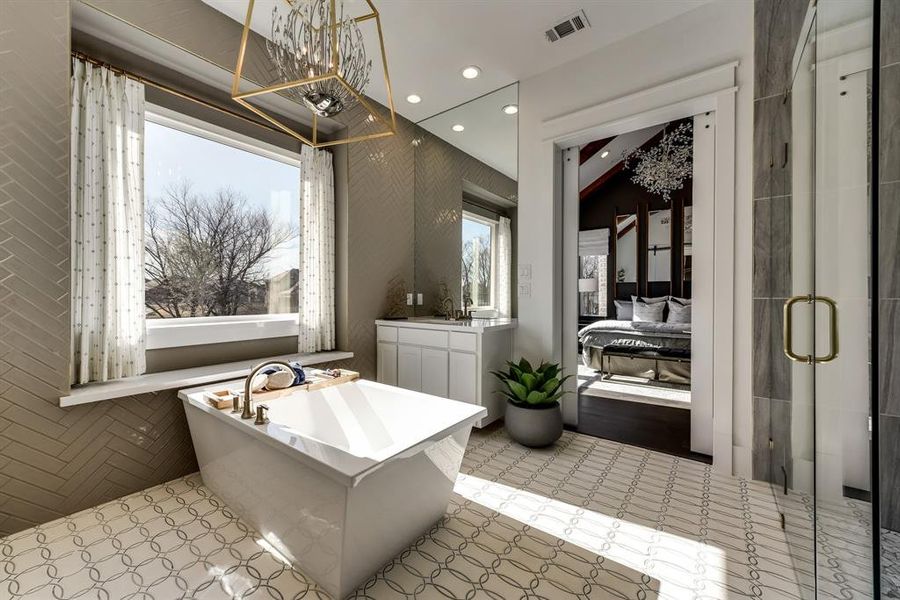 Furnished interior view inside a new home in Buffalo Ridge, Celina (Image 13). Furnished interior view inside a new home in Buffalo Ridge, Celina (Image 13).