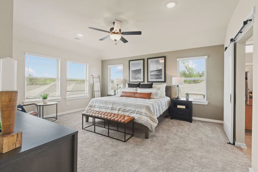 Representative furnished interior of a home built from the Fairview by Chesmar Homes in Sienna Courtyard, Missouri City (Image 11).