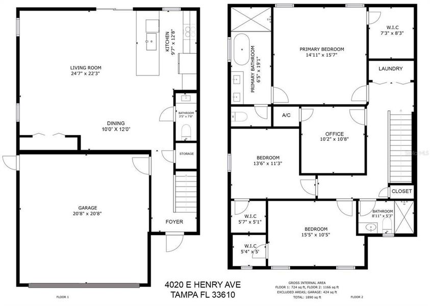 2D floor plan layout of this home in , Tampa, FL (Image 5).