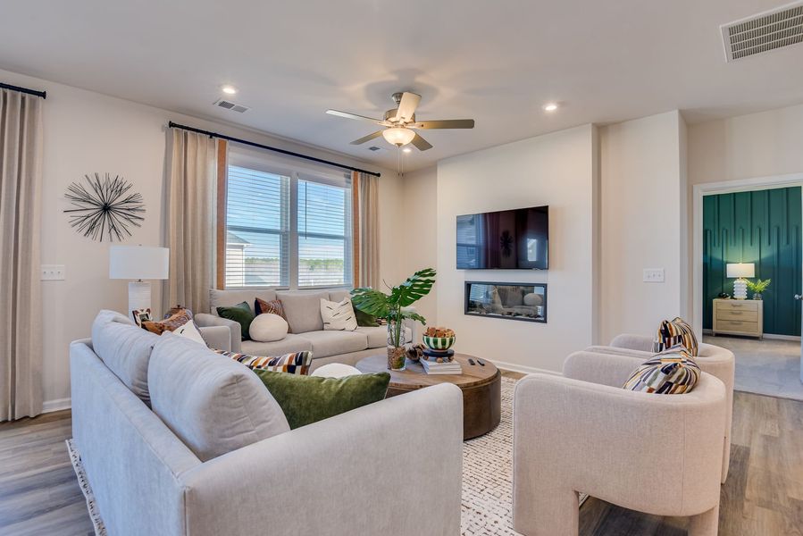Furnished interior view inside a new home in The Beacon at Old Peachtree Single Family Homes, Lawrenceville (Image 200).