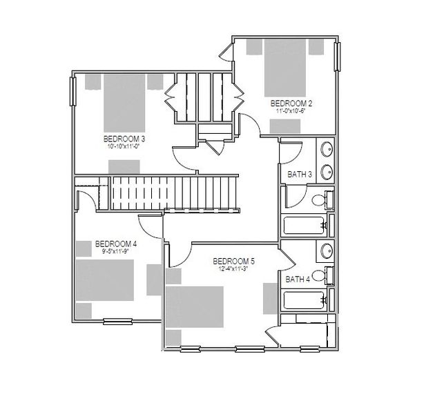 2D floor plan layout of this home in Riviera Pines, Huffman, TX (Image 6).