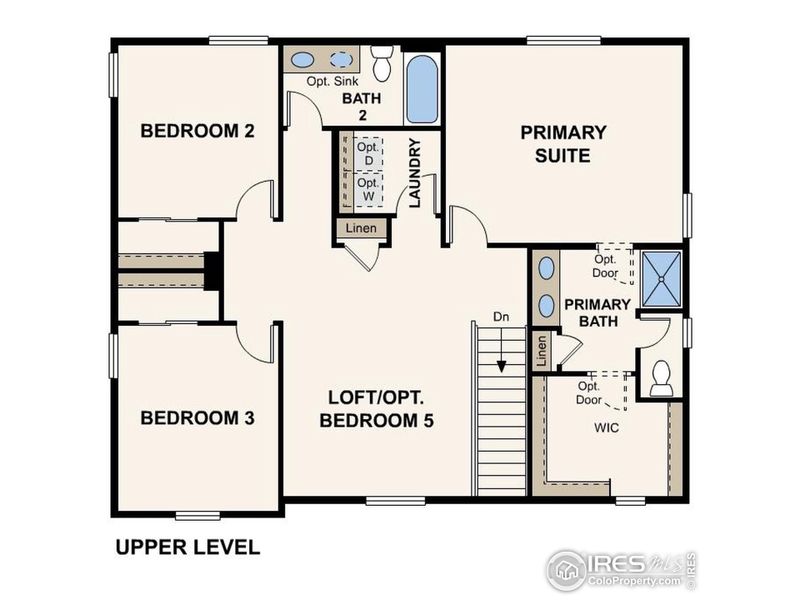 2D floor plan layout of this home in The Overlook at Johnstown Farms, Johnstown, CO (Image 3).