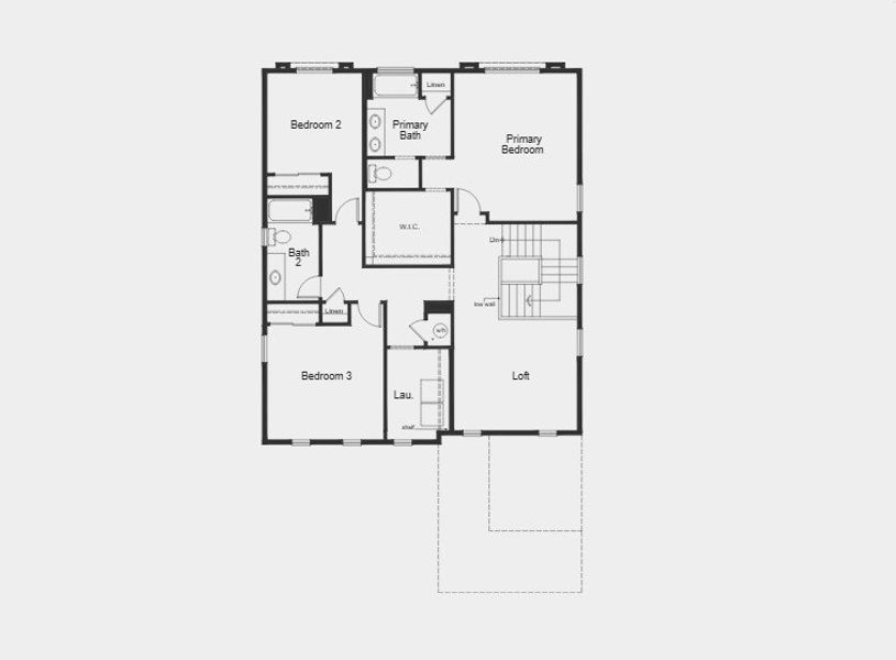 2D floor plan layout for the Plan 2284 by KB Home in Bennett Crossing Classic, Bennett, CO (Image 8).