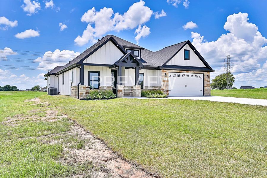 Front exterior of a new home in , Angleton, TX, highlighting curb appeal (Image 1).