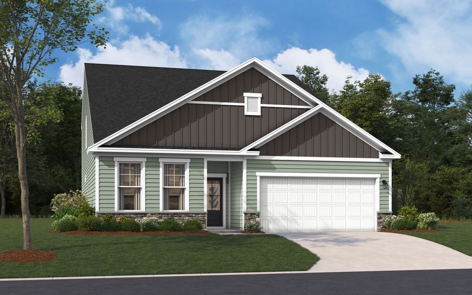Representative exterior photo of a completed home built from the The Jefferson by Stanley Martin Homes in Green Tree Place, Anderson, SC (Image 47).