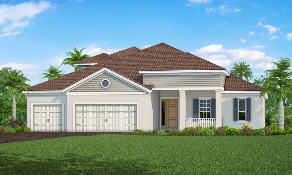 Representative exterior photo of a completed home built from the Santa Catalina by Neal Communities in Windward, Sarasota, FL (Image 2).