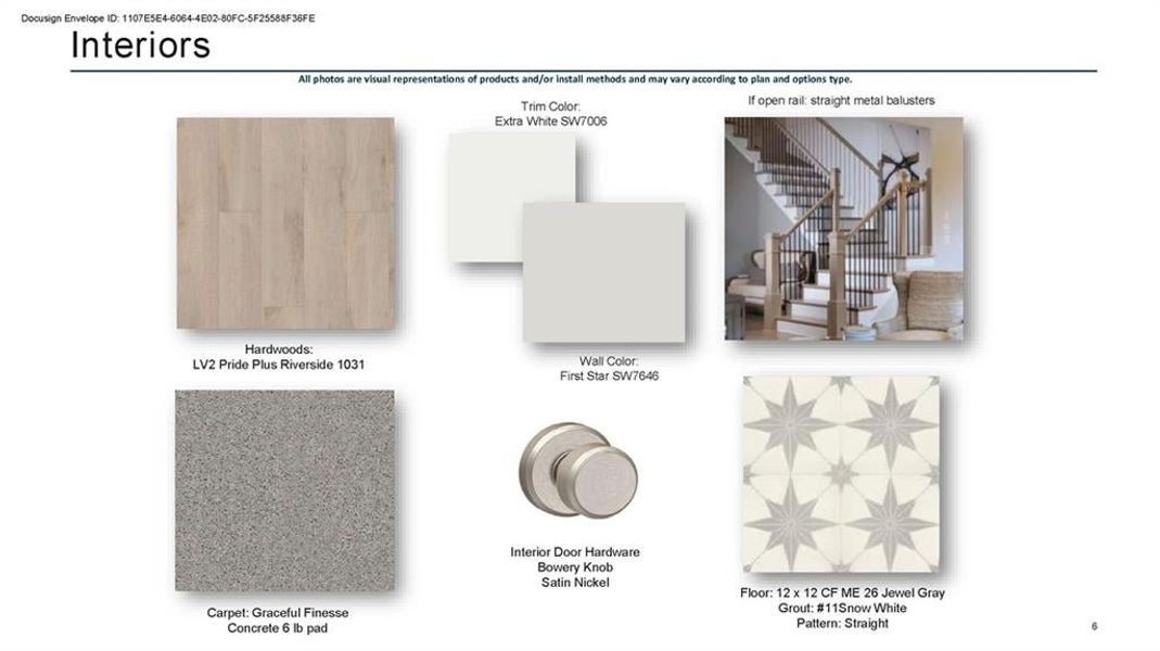 Secondary bathrooms - white cabinets with pull handles, quartz countertop, floor and shower tiles.