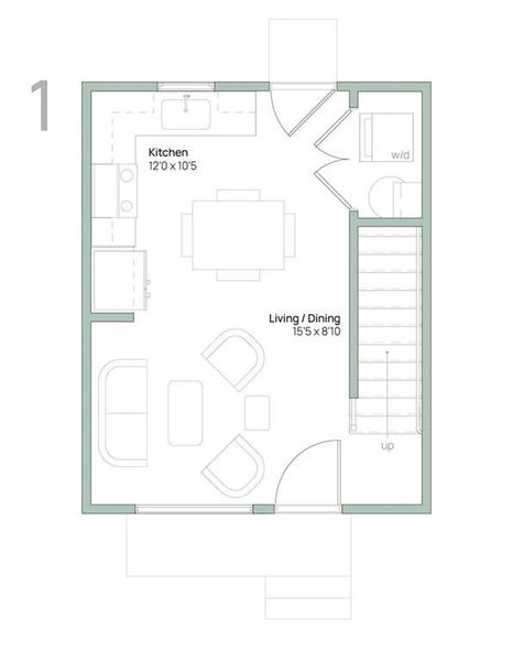 2D floor plan layout of this home in , Atlanta, GA (Image 3).