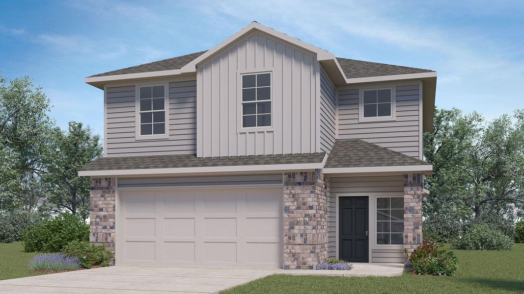 Front exterior of a new home in West Canyon Trails, Belton, TX, highlighting curb appeal (Image 1). Front exterior of a new home in West Canyon Trails, Belton, TX, highlighting curb appeal (Image 1).
