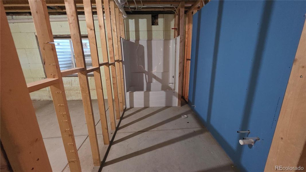 Unfinished basement bath Unfinished basement bath