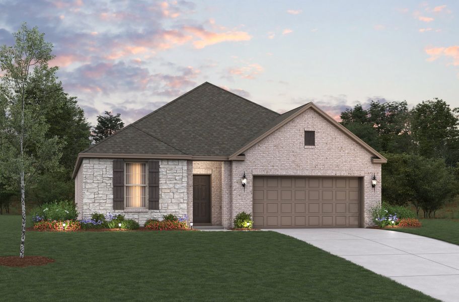 Representative exterior photo of a completed home built from the Teton by Beazer Homes in Lake Pointe, Little Elm, TX (Image 2). Representative exterior photo of a completed home built from the Teton by Beazer Homes in Lake Pointe, Little Elm, TX (Image 2).