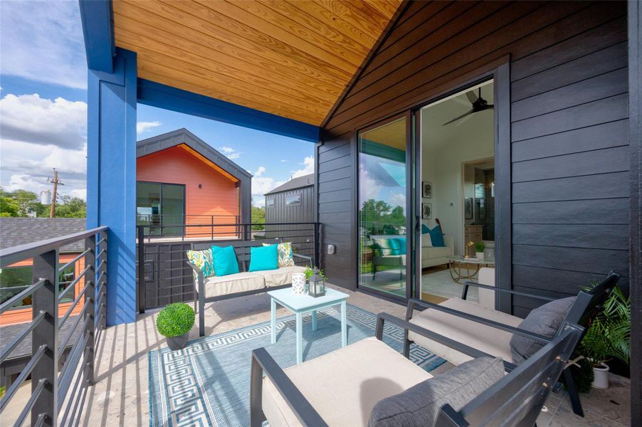 Exterior details and patio area of a home in , Austin (Image 25). Exterior details and patio area of a home in , Austin (Image 25).