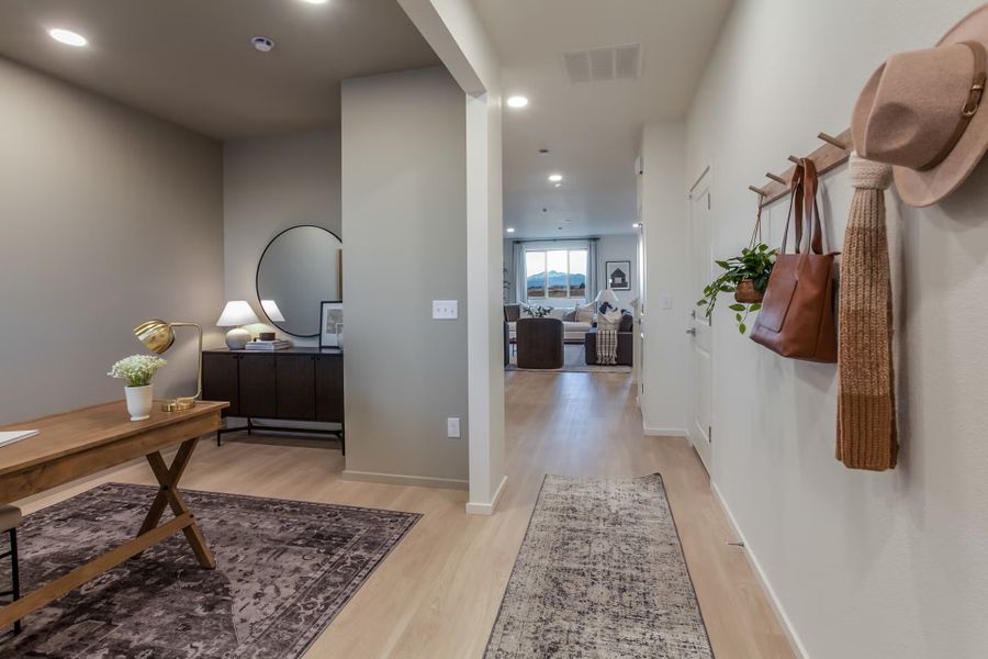 Representative furnished interior of a home built from the Oakley by Hartford Homes in Trailside Story Collection - Single Family Homes, Timnath (Image 9).