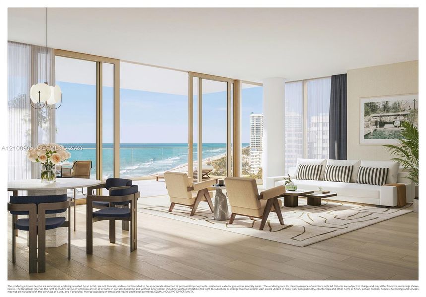 Furnished interior view inside a new home in , Miami Beach (Image 5).