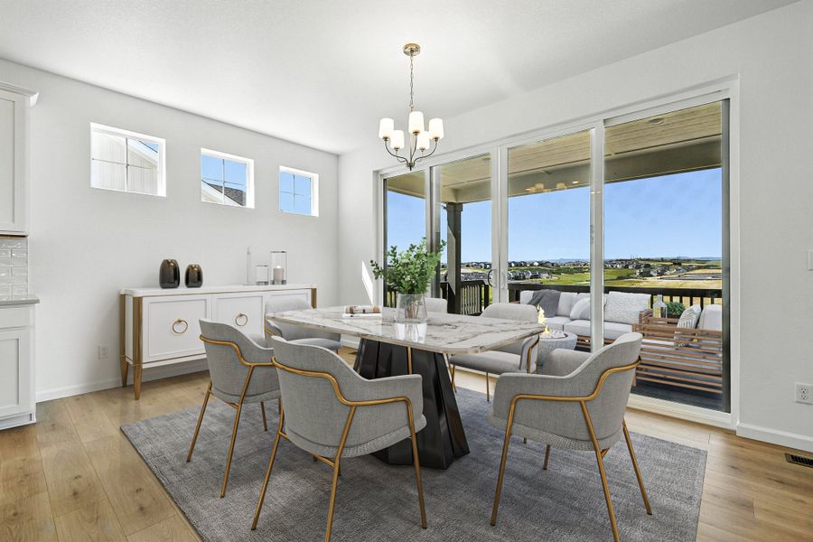 Representative furnished interior of a home built from the Palisade by Taylor Morrison in Macanta City Collection, Castle Rock (Image 11).