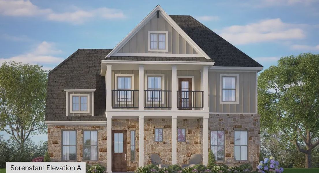 Front exterior of a new home in Riceland 50's, Mont Belvieu, TX, highlighting curb appeal (Image 20).