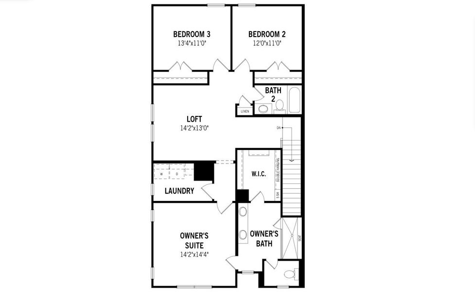 2D floor plan layout for the Edinburgh by Mattamy Homes in Collin Creek, Plano, TX (Image 4).