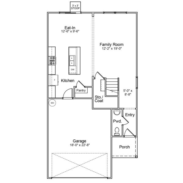 2D floor plan layout for the Highland - Genesis Value Collection by Mungo Homes in Killians Crossing, Blythewood, SC (Image 3).