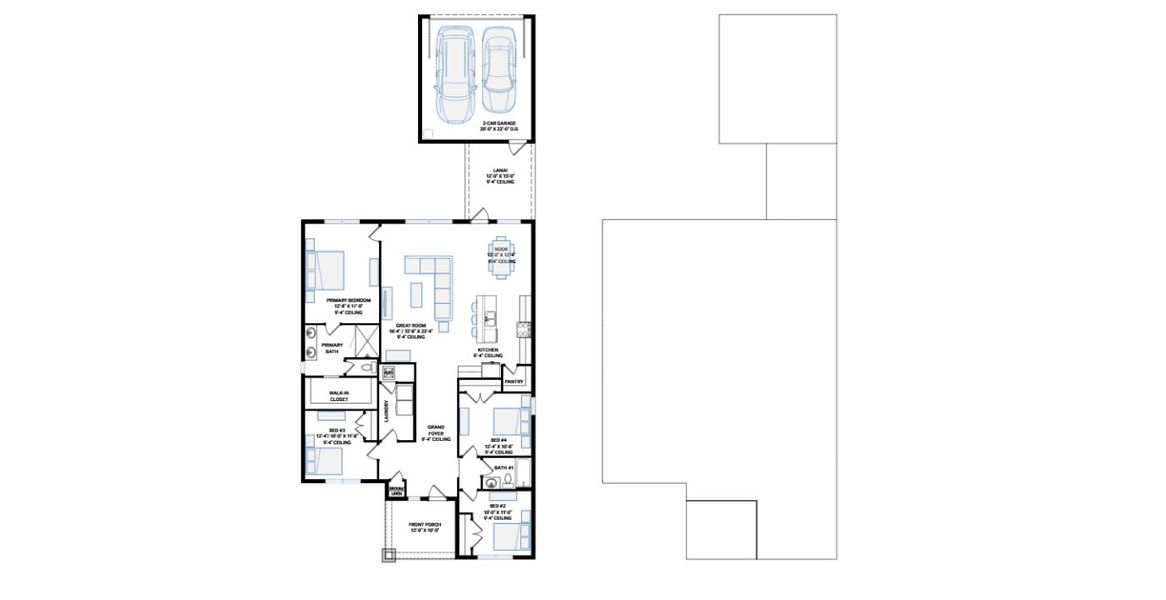 2D floor plan layout for the Westerly by Cardel Homes in SeaFlower, Bradenton, FL (Image 7). 2D floor plan layout for the Westerly by Cardel Homes in SeaFlower, Bradenton, FL (Image 7).