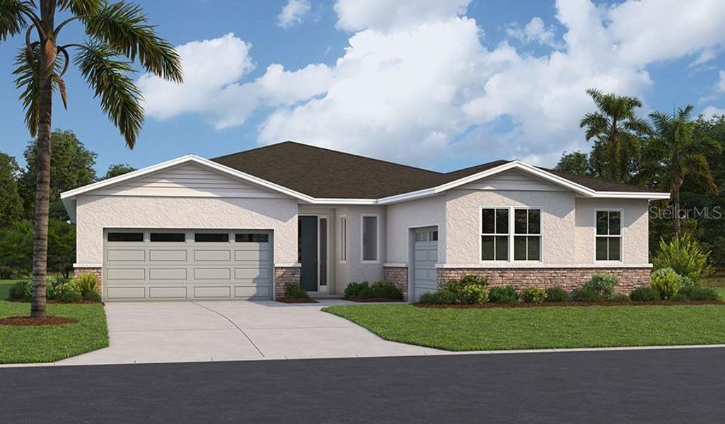 Front exterior of a new home in Rye Manor at Legacy Preserve, Parrish, FL, highlighting curb appeal (Image 1). Front exterior of a new home in Rye Manor at Legacy Preserve, Parrish, FL, highlighting curb appeal (Image 1).