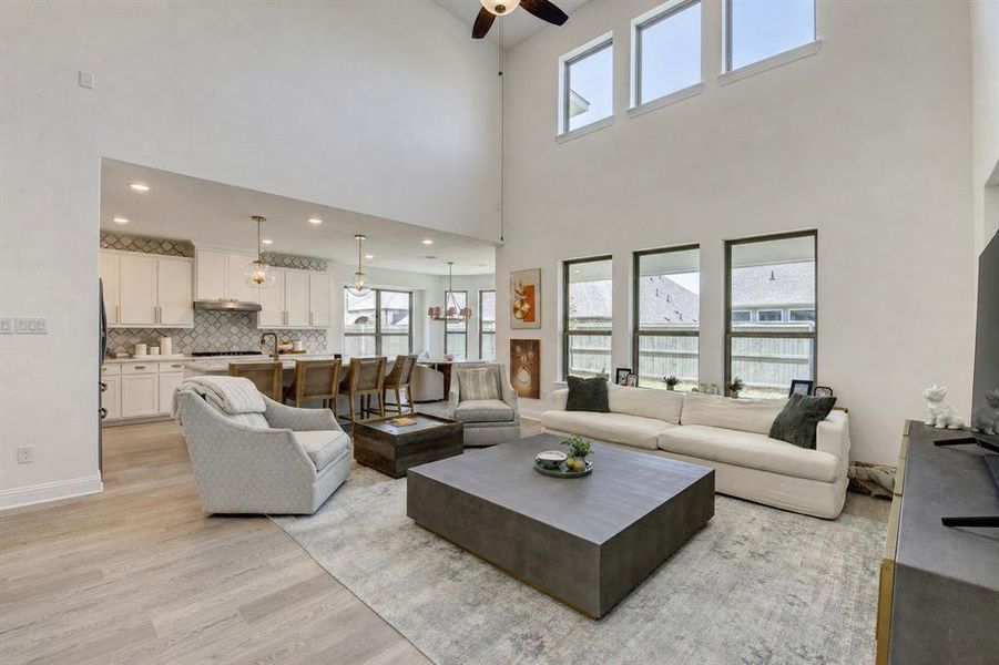 This home offers a bright, open floor plan, soaring ceilings and abundant natural light.