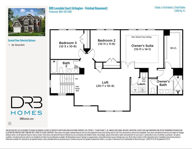 2D floor plan layout of this home in Pinebrook, Woodruff, SC (Image 3).