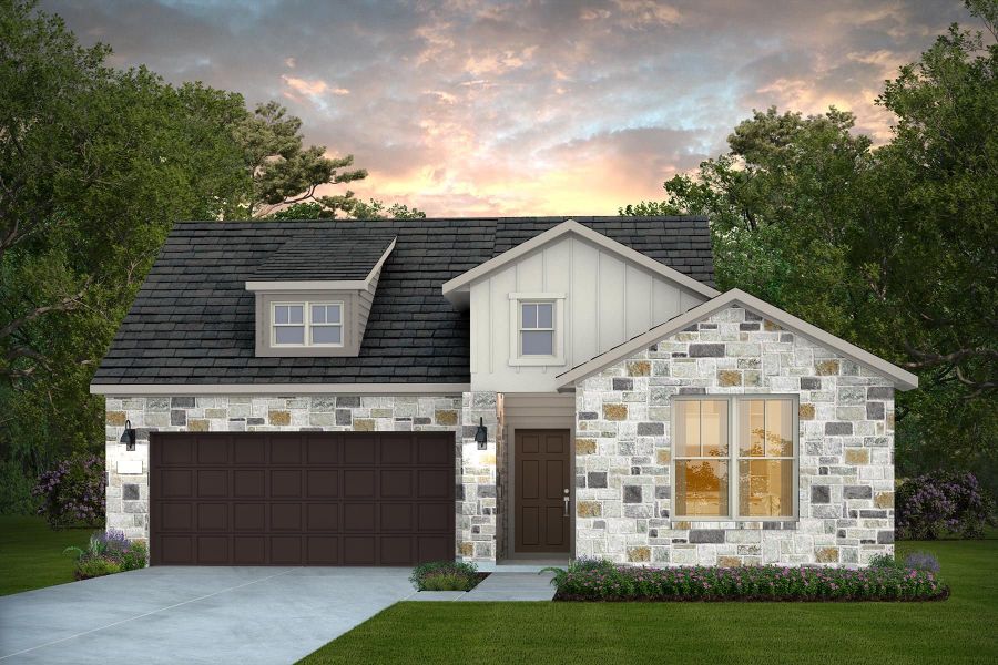 Representative exterior photo of a completed home built from the Orchard by Pulte Homes in Nopal Valley, San Antonio, TX (Image 13). Representative exterior photo of a completed home built from the Orchard by Pulte Homes in Nopal Valley, San Antonio, TX (Image 13).