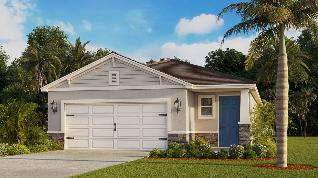 Representative exterior photo of a completed home built from the HARPER by D.R. Horton in Crosswinds, Haines City, FL (Image 2).