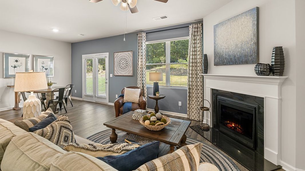 Representative furnished interior of a home built from the Elle by D.R. Horton in Highland Hills, Graniteville (Image 16). Representative furnished interior of a home built from the Elle by D.R. Horton in Highland Hills, Graniteville (Image 16).