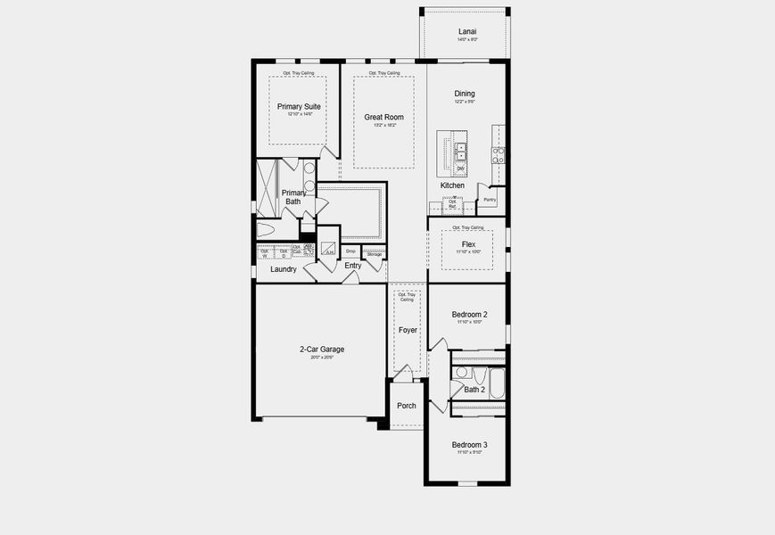 2D floor plan layout for the Biloxi by Taylor Morrison in Westview, Poinciana, FL (Image 3).