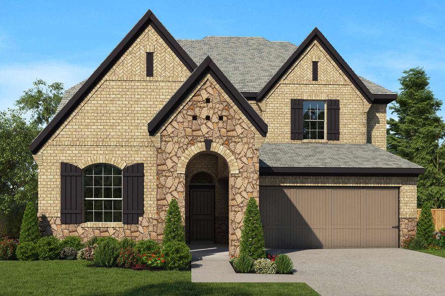 Front exterior of a new home in Riceland - Enclave Collection, Mont Belvieu, TX, highlighting curb appeal (Image 20).