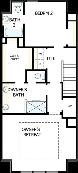 2D floor plan layout of this home in Apex at Seminole Heights, Tampa, FL (Image 4).