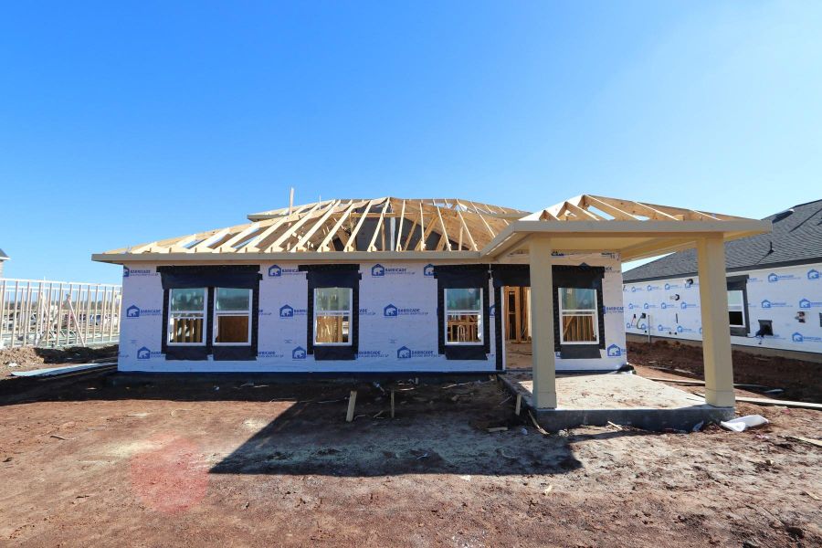 Backyard with covered patio - still under construction!