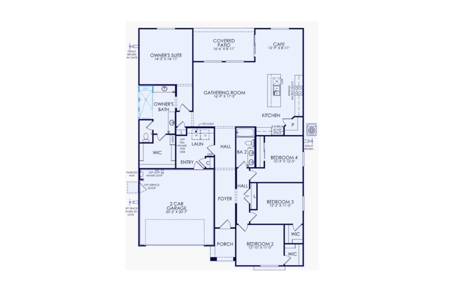 2D floor plan layout of this home in El Rancho Santa Rosa, Maricopa, AZ (Image 4).