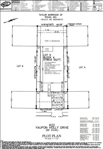 622 Yaupon Holly preliminary plot plan