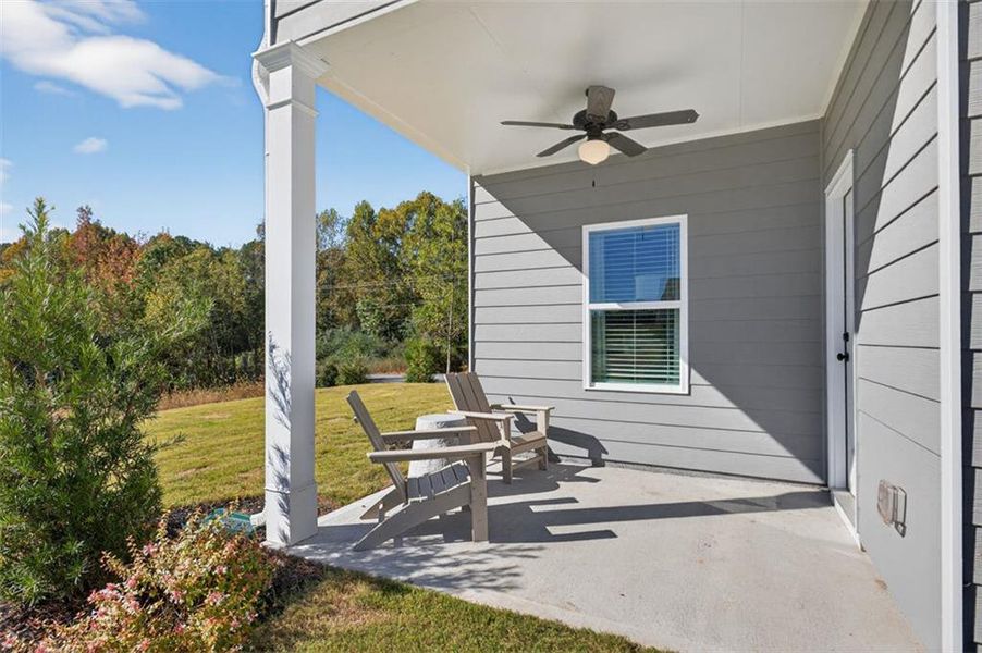 Exterior details and patio area of a home in Fair Oak, Calhoun (Image 2).