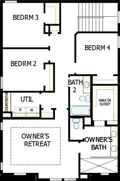 2D floor plan layout of this home in Elyson 40', Katy, TX (Image 3).