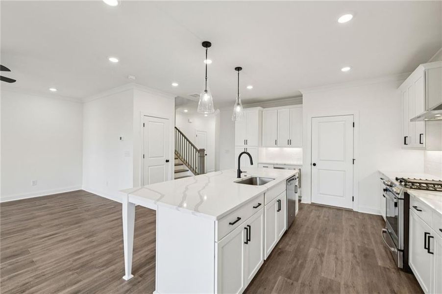 Furnished interior view inside a new home in Millcroft Townhomes, Buford (Image 16). Furnished interior view inside a new home in Millcroft Townhomes, Buford (Image 16).