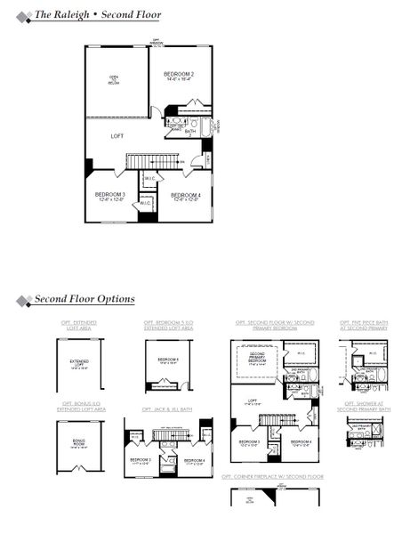 2D floor plan layout for the Raleigh by Eastwood Homes in Oakley Pointe, Moncks Corner, SC (Image 4).