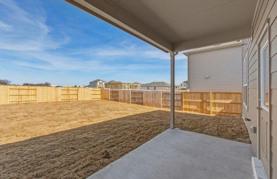 Exterior details and patio area of a home in Patterson Ranch, Georgetown (Image 3).