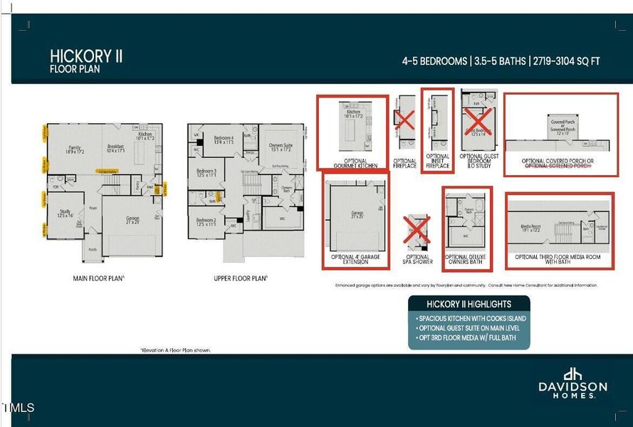 2D floor plan layout of this home in Sage on North Main, Wake Forest, NC (Image 3).