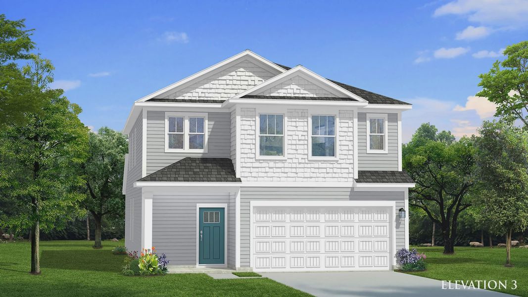 Representative exterior photo of a completed home built from the Mint by DRB Homes in Oakmont Manor, Oxford, NC (Image 23).