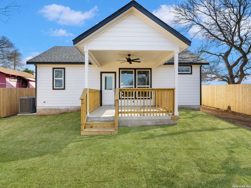 Exterior details and patio area of a home in , Lytle (Image 27).