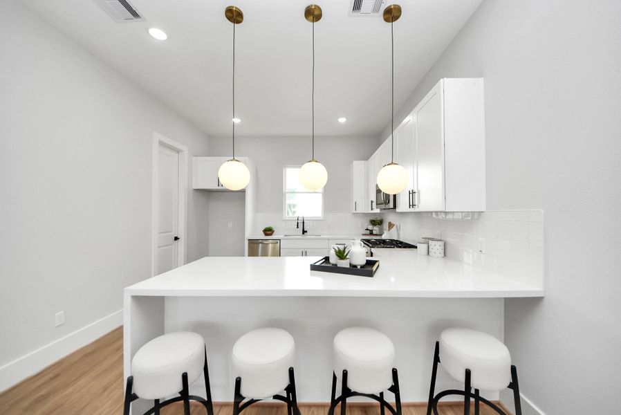 Furnished interior view inside a new home in Skyline Homes at Cavalcade, Houston (Image 16). Furnished interior view inside a new home in Skyline Homes at Cavalcade, Houston (Image 16).