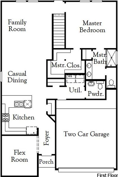 2D floor plan layout for the Gregg by Coventry Homes in Laurel Landing 40', Alvin, TX (Image 3).