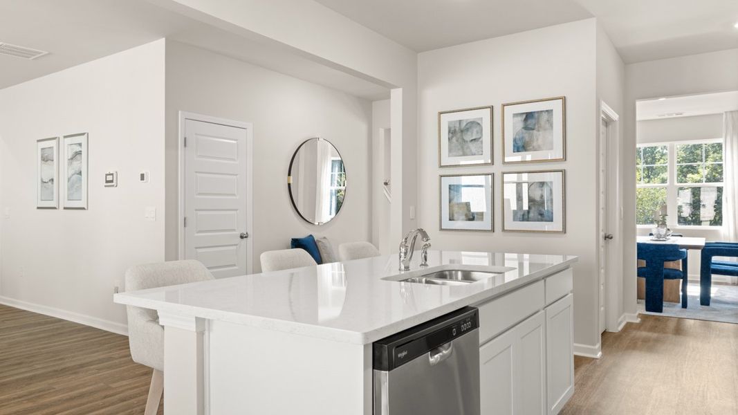 Representative furnished interior of a home built from the Halton by D.R. Horton in Brooks Station, Dacula (Image 5).