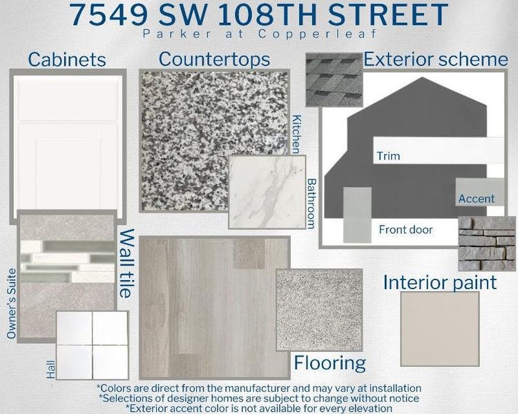 Parker - Colors for this home Parker - Colors for this home