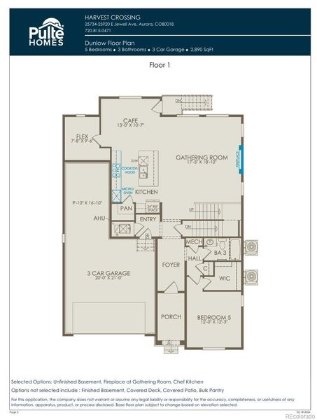 2D floor plan layout of this home in Harvest Crossing, Aurora, CO (Image 3).