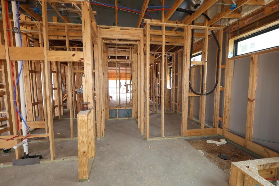 In-progress construction of a new home in Harvest Green - Parkview Collection, Richmond, TX (Image 6). In-progress construction of a new home in Harvest Green - Parkview Collection, Richmond, TX (Image 6).